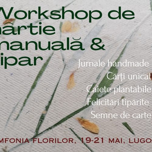 Demonstrații de hârtie manuală și tipar @ Simfonia Florilor, Lugoj